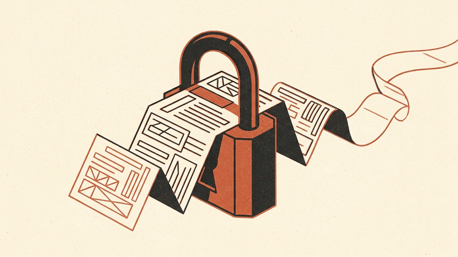 A padlock attached to a contract receipt, representing the cost of software lock-in.